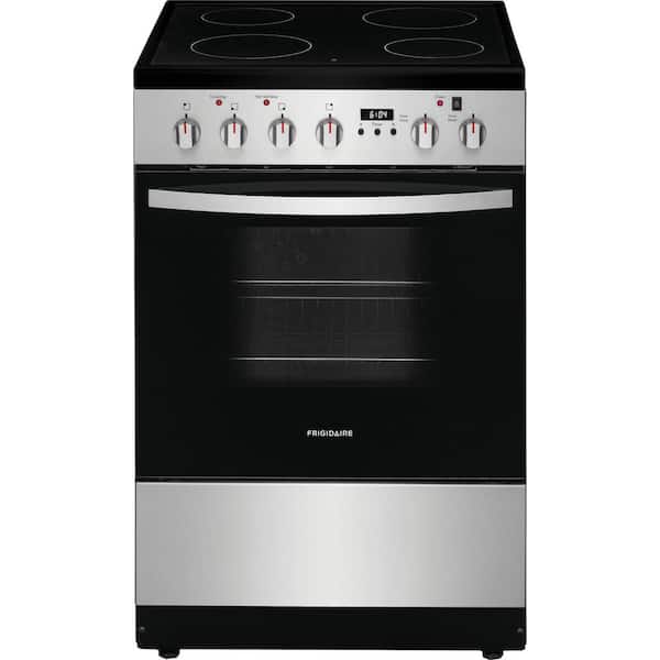 Frigidaire 24 in. Freestanding Electric Range in Stainless Steel with 4 Smoothtop Elements