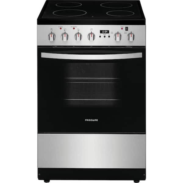 24 in. Freestanding Electric Range in Stainless Steel with 4 Smoothtop Burner Elements