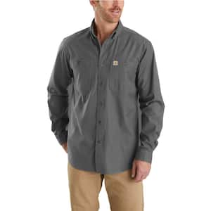 Men's Extra Large Gravel Cotton/Spandex Rugged Flex Rigby Long Sleeve Work Shirt