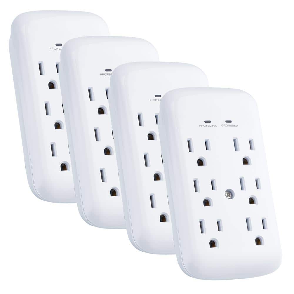 6-Outlet Wall Mounted Surge Protector, White (4-Pack) price history on PriceWatchPro
