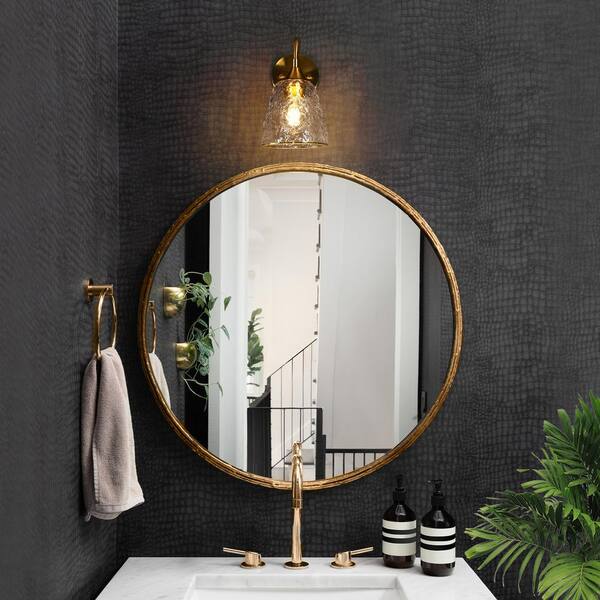 LNC Modern 4-Light Black and Plated Brass Vanity Light Damp Wall