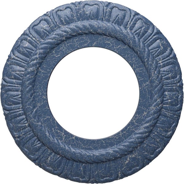 Ekena Millwork 1/2 in. x 9 in. x 9 in. Polyurethane Claremont Ceiling Medallion, Americana Crackle
