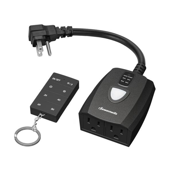 DEWENWILS Dusk To Dawn Dimmer Plug - 100FT Remote Control, Waterproof Outdoor Timer For String Lights & Lamps