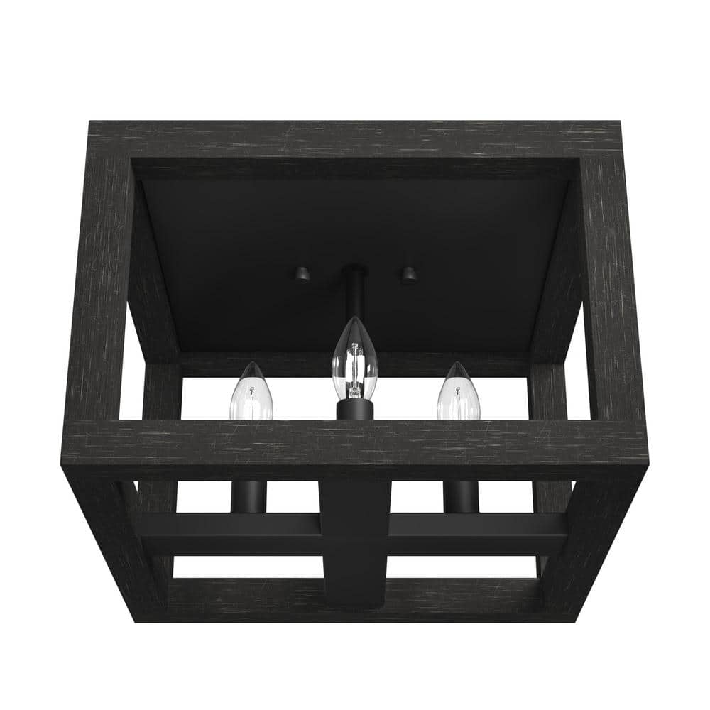 Squire Manor Matte Black 12'' Aluminum LED Flush Mount Ceiling Light