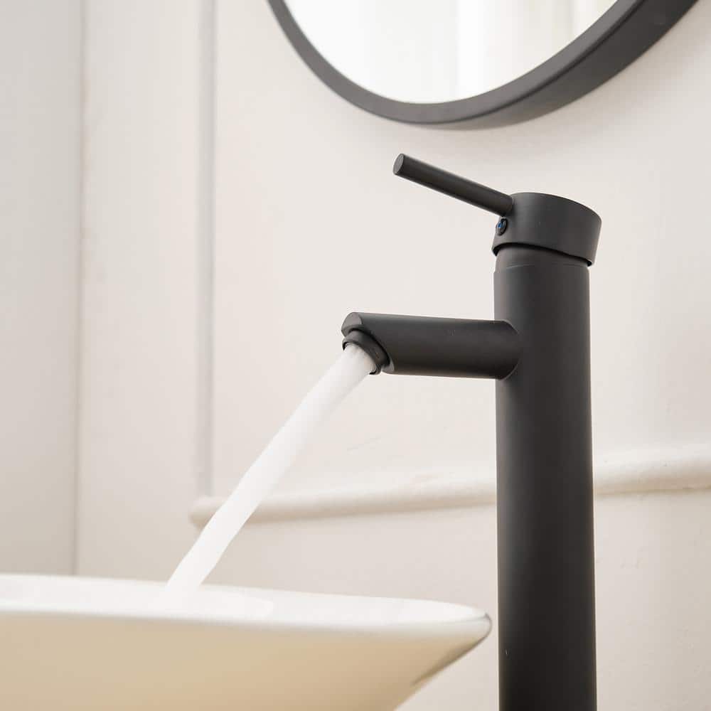 Matte Black Single Handle Vessel Sink Faucet