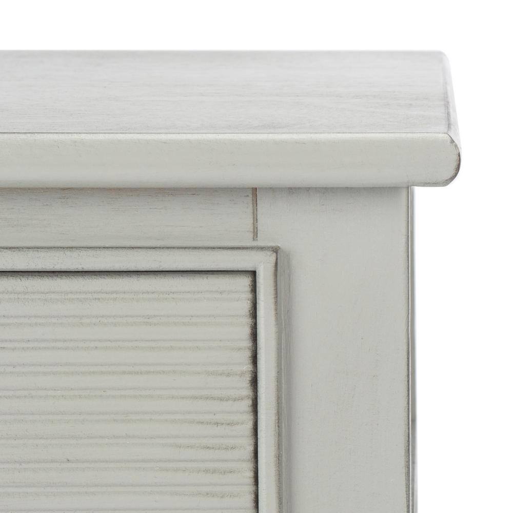 Distressed Grey Wood 1-Drawer Accent Table with Shelf