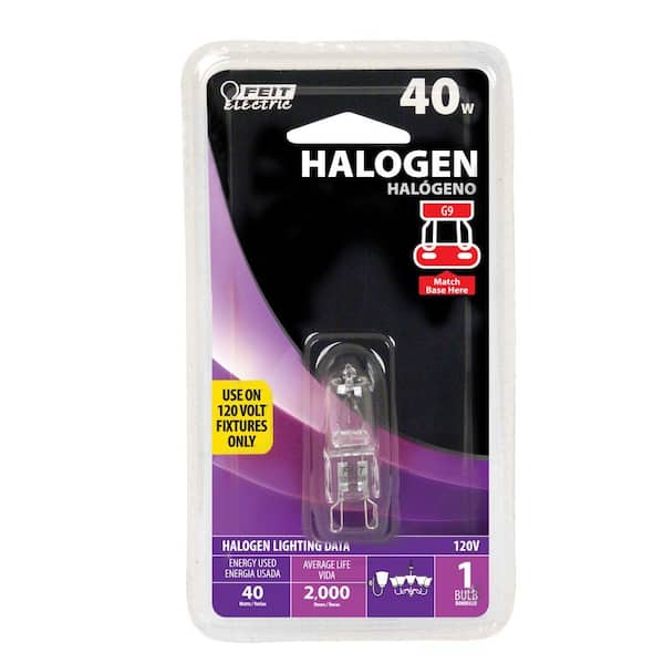 x10 each G9 120 volt 40 watt Loop Pin Halogen Light Bulb G 9 CALIF SHIP 120v 40w
