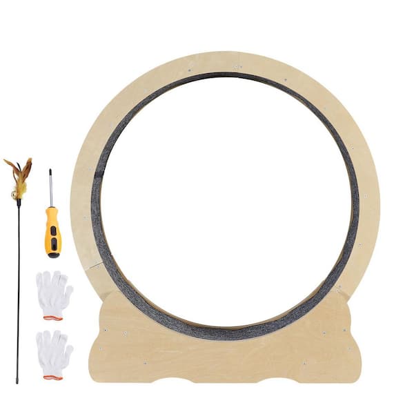 SKYSHALO Cat Exercise Wheel Large Cat Treadmill Wheel for Indoor Cats 35.8 in. Cat Running Wheel with Detachable Carpet