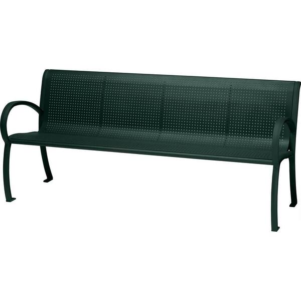 Tradewinds Tranquil 6 ft. Contract Patio Perforated Bench with Back in Hunter