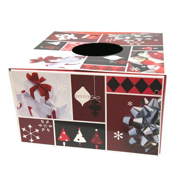 Unbranded 6 in. Dia Burgundy and Red Original Christmas Tree Skirt Box