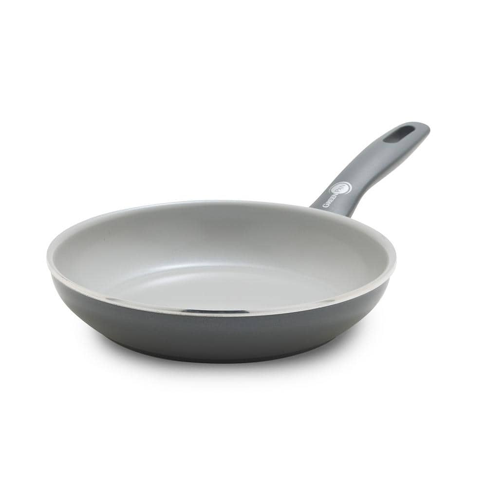 Gray 8-Inch Aluminum Fry Pan with Ceramic Coating