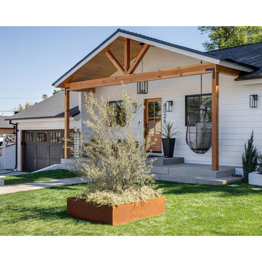 48" Square Rust Corten Steel Raised Garden Bed