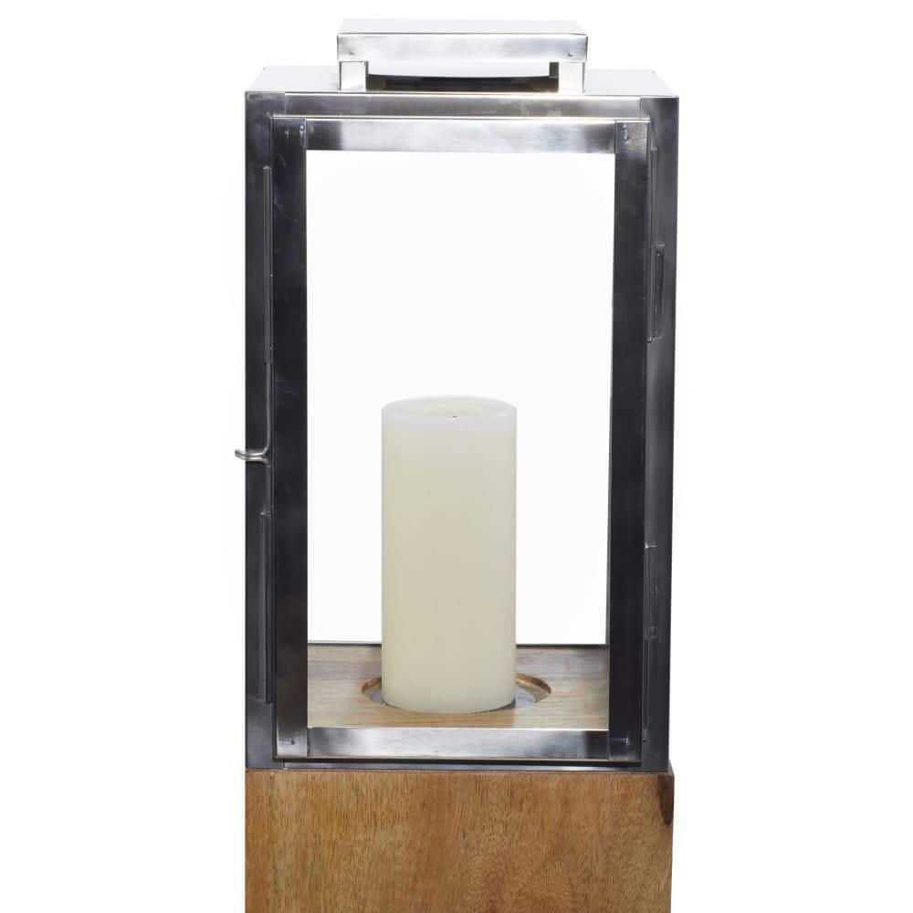 Elegant Mango Wood Hanging Candle Lantern 36" - Contemporary Brown