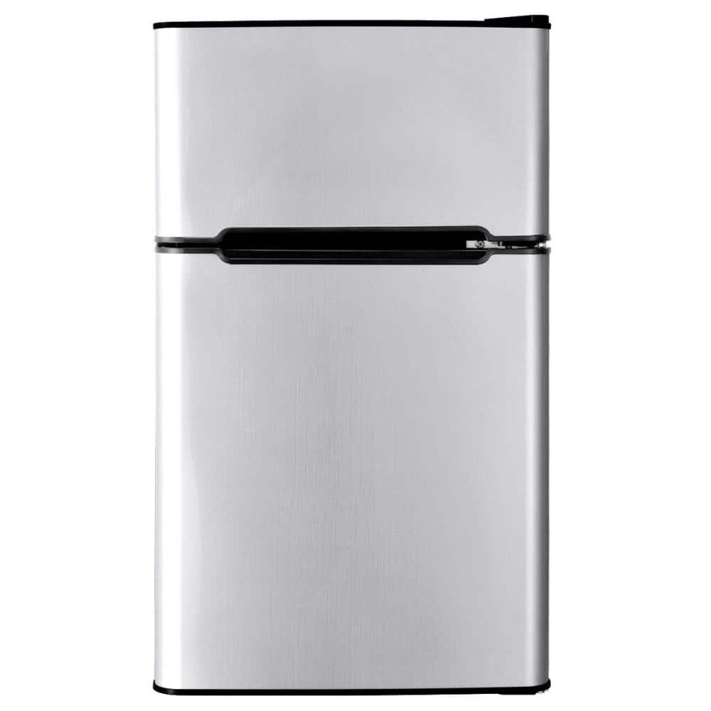 3.2 cu. ft. Mini Refrigerator with Freezer Compartment, Reversible Door and Thermostat Control