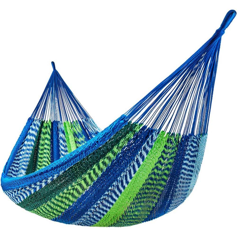 10.5-foot Handwoven Portable Double Maya Hammock with Storage Bag, Includes 2 Straps and Storage Bag in Blue-green price history on PriceWatchPro