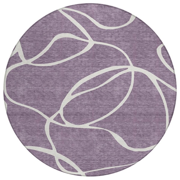 Addison Rugs Chantille Machine Washable Indoor/Outdoor Abstract ACN999 Purple 8 ft. x 8 ft. Area Rug