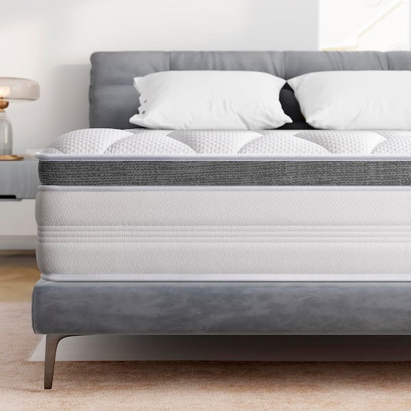 Queen Size 12 in. Medium Firm Hybrid Foam Mattress,Pocket Spring,Pressure Relief and Cooling