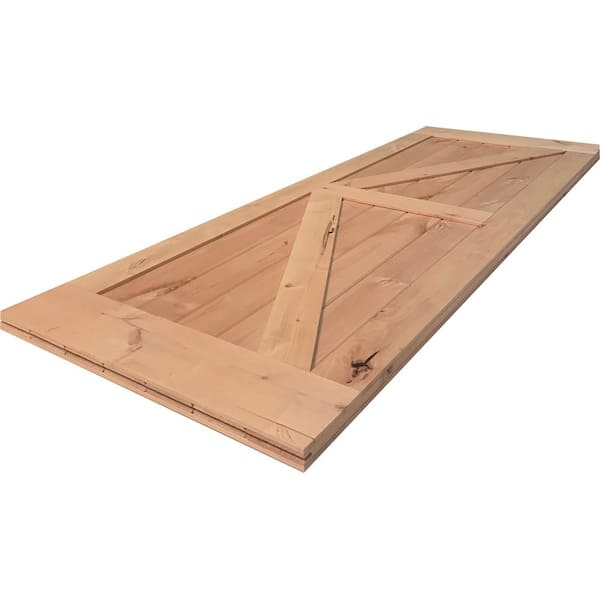 60 in. x 84 in. Assembled Bi-Parting Rustic Unfinished Hardwood Interior Sliding Barn Door Slab with Hardware Kit 60 in. x 84 in. Assembled Bi-Parting Rustic Unfinished Hardwood Interior Sliding Barn Door Slab with Hardware Kit