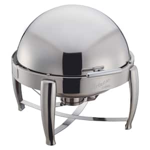 Virtuoso 6 qt. Stainless Steel Round Chafing Dish with Roll-top