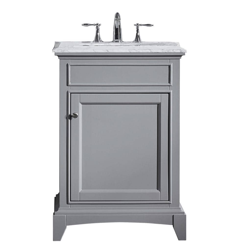 Elite Stamford 24" Gray Double Ogee Edge Freestanding Bathroom Vanity