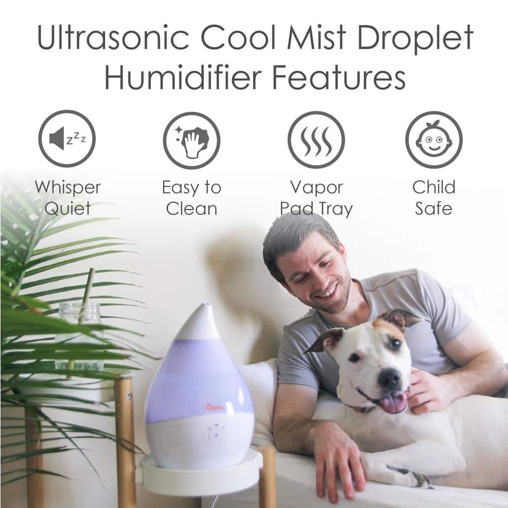 White Ultrasonic Cool Mist Humidifier with Auto Shutoff