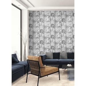 Pewter Graphic Letters Vinyl Peel and Stick Wallpaper Roll 40.5 sq. ft.