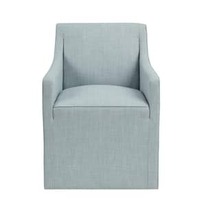 Elaine Blue Skirted Dining Armchair with Casters