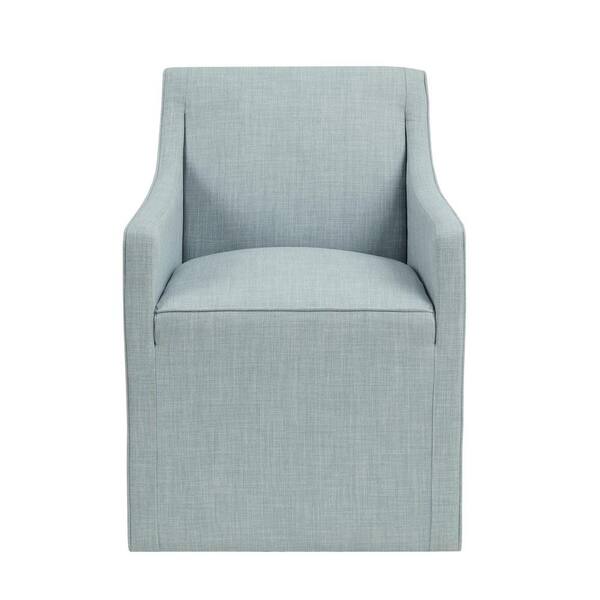 Reviews for Madison Park Elaine Blue Skirted Dining Armchair with Casters Pg 1 The Home Depot