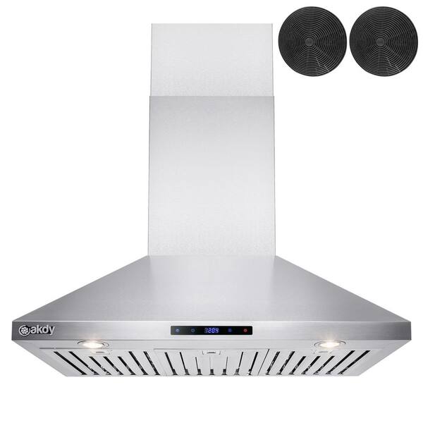 AKDY 36 in. Convertible Kitchen Wall Mount Range Hood in Stainless Steel with Touch Control and Carbon Filter