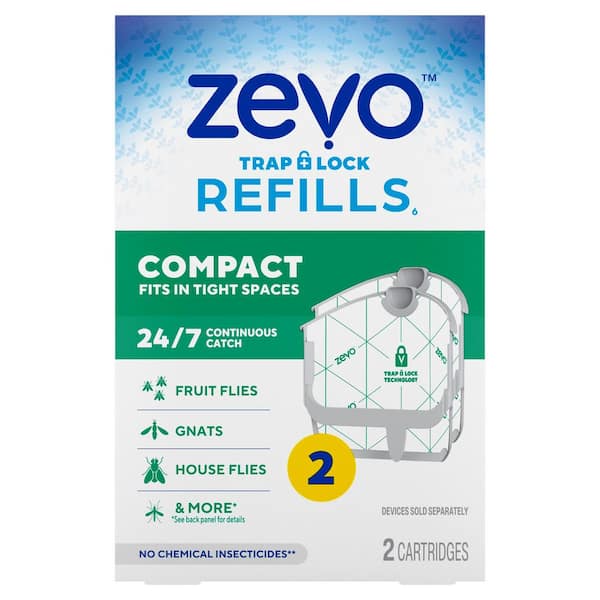 ZEVO Compact Spaces Indoor Flying Insect Refill Cartridges Trap (2