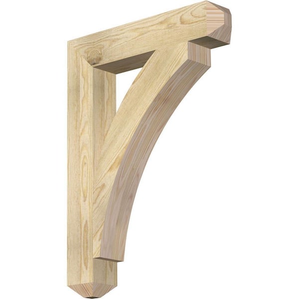 Ekena Millwork 4 in. x 30 in. x 22 in. Douglas Fir Thorton Craftsman Rough Sawn Bracket