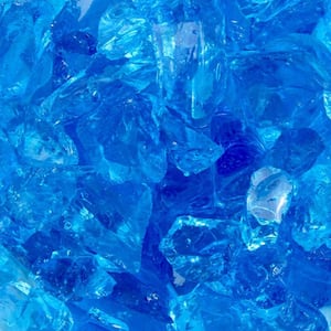 20 lbs. Recycled Fire Pit Fire Glass in Turquoise