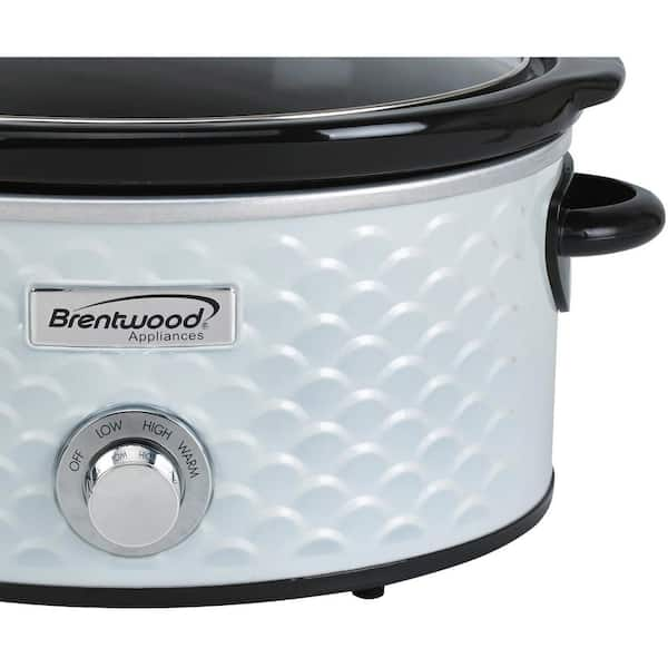 Brentwood Appliances 3.5 Qt. Stainless Steel Slow Cooker with Tempered  Glass Lid 985114779M - The Home Depot