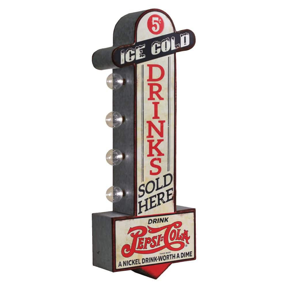 American Art Decor 25.5 in. x 9.25 in. Off-White Licensed Pepsi