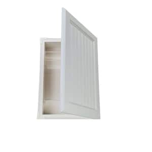 5.5 in. W x 19.5 in. H x 3.5 in. D Canyon Lake Beadboard Door White Recessed Solid Wood Medicine Cabinet without Mirror