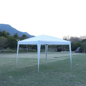 Outdoor 10 ft. W x 10 ft. L Pop Up Gazebo Canopy Tent with 4-pcs Weight Sand Bag  with Carry Bag-White