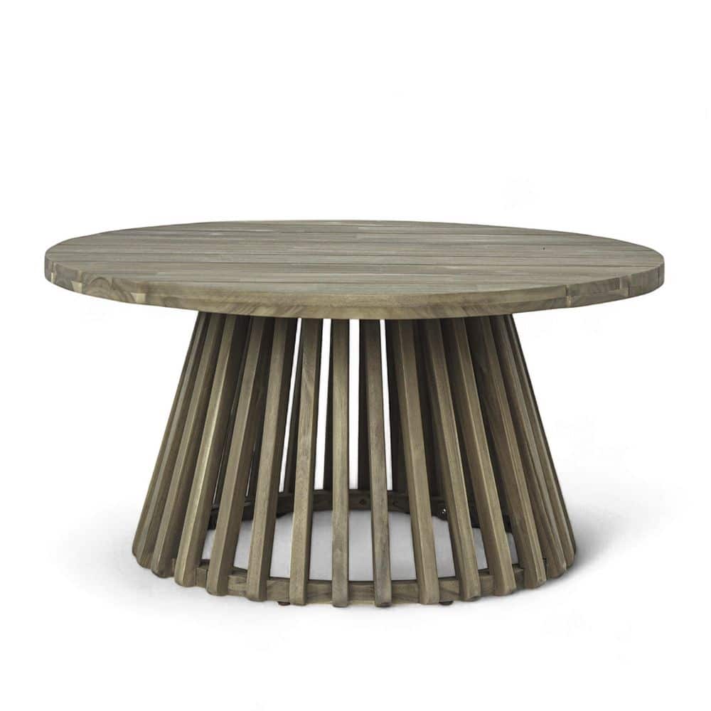 31.5 in. Gray Round Outdoor/Indoor Coffee Table for Backyard, Lawn, Balcony price history on PriceWatchPro