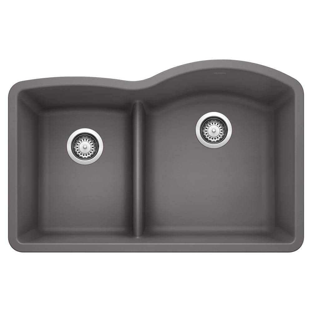 DIAMOND 32 in. Undermount Double Bowl Cinder Granite Composite Kitchen Sink