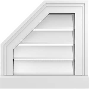 14 in. x 14 in. Octagonal Surface Mount PVC Gable Vent: Functional with Brickmould Sill Frame
