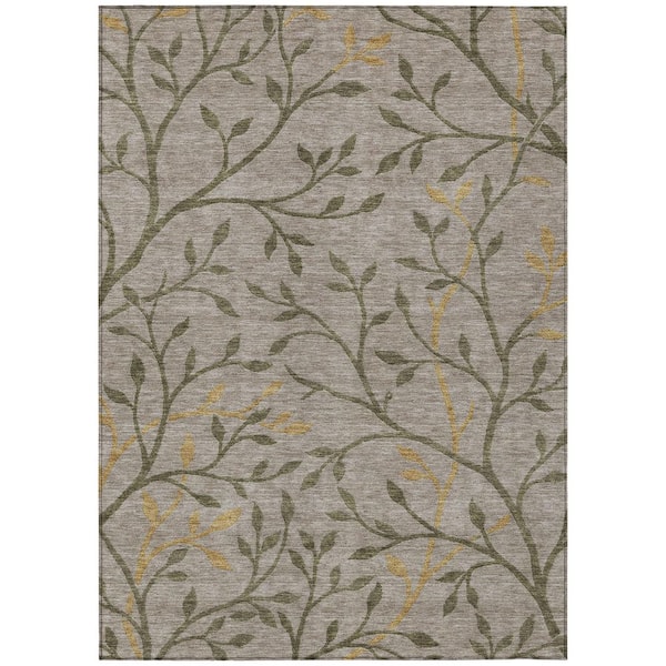 Chantille Machine Washable Indoor/Outdoor Abstract ACN3024 Taupe 8 ft. x 10 ft. Area Rug