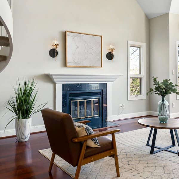 Orbline Mid-Century Modern 4.9 in 1-Light Brass and Black Wall Sconce with Clear Globe Glass Shade Bathroom Wall Light