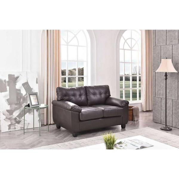 AndMakers Gallant 57 in. W Flared Arm Faux Leather Straight Sofa in  Cappuccino PF-G905A-L - The Home Depot