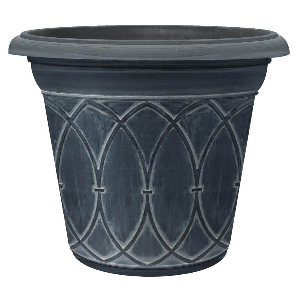 PRIVATE BRAND UNBRANDED 12.5 in. Clover River Stone Resin Planter  HD1434-403R - The Home Depot