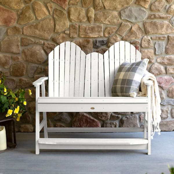 Hamilton 4ft 2-Person White Recycled Plastic Counter Height Bench