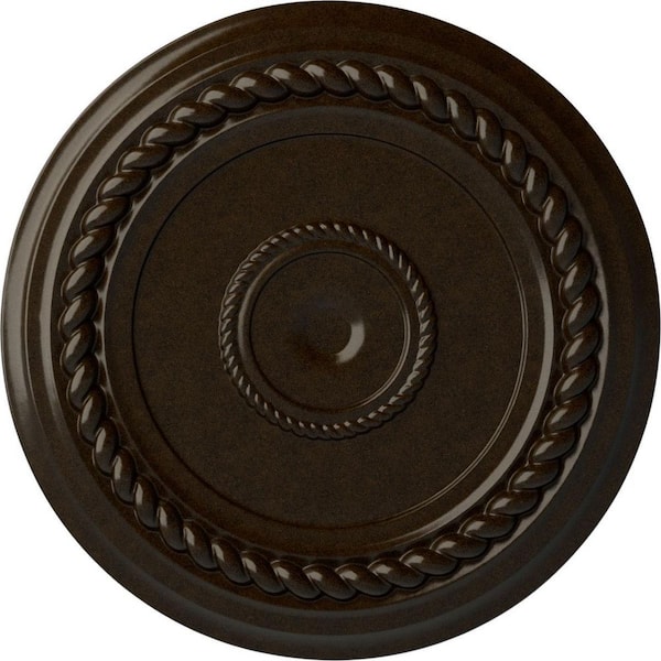 Ekena Millwork 19-5/8 in. x 1-1/2 in. Alexandria Rope Urethane Ceiling Medallion (Fits Canopies upto 4-5/8 in.), Bronze
