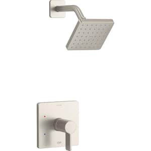 Parallel 1-Handle Shower Trim Kit in Vibrant Brushed Nickel with 1.75 GPM Showerhead (Valve Not Included)