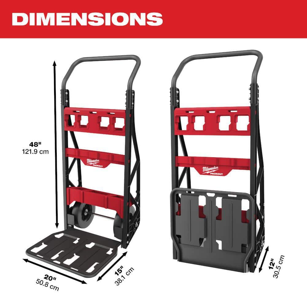 Milwaukee Black and Red Folding 2-Wheel Metal Cart