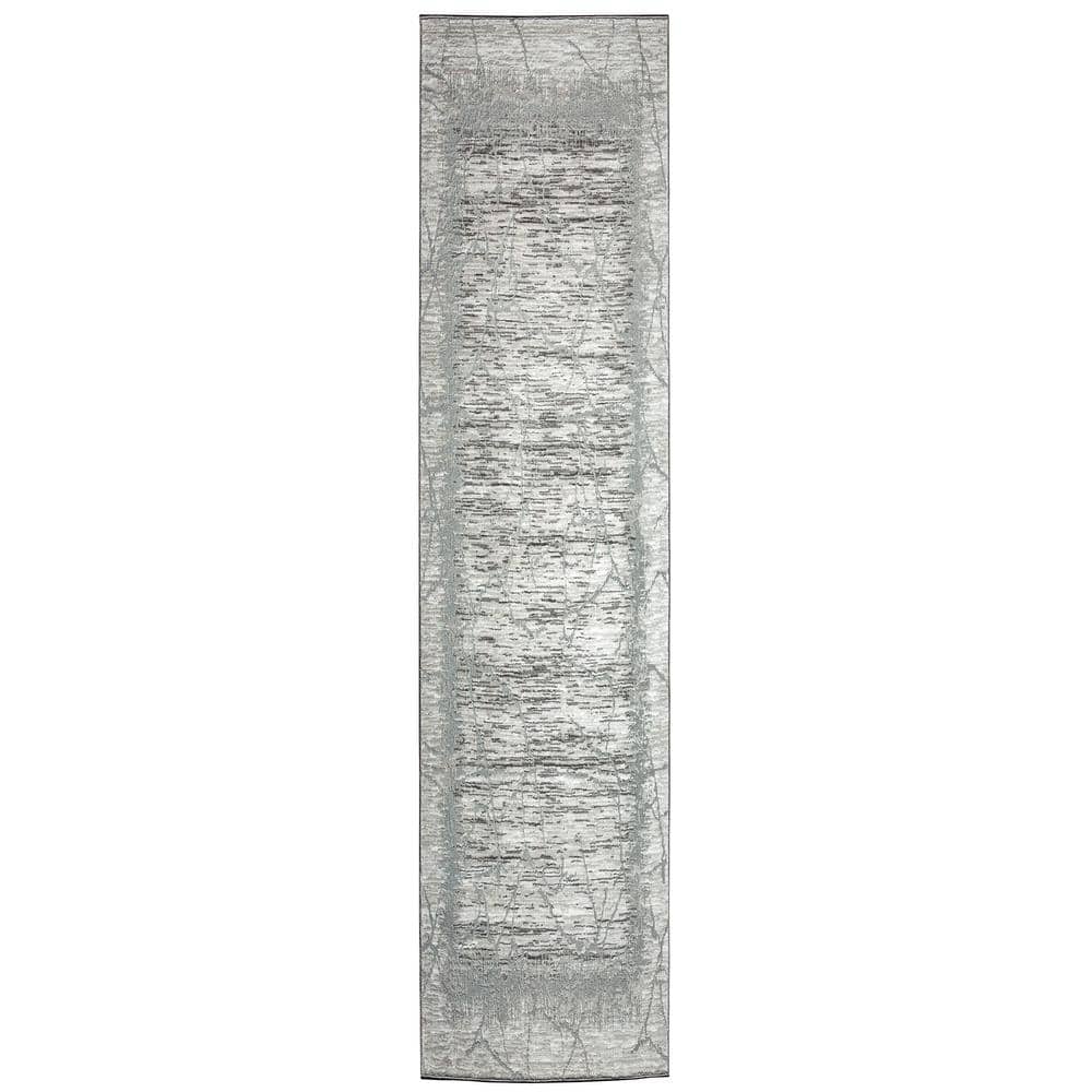 Davide 1229 Transitional Crackled Grey 2 ft. x 8 ft. Runner Area Rug  1229/1014/GREY - The Home Depot