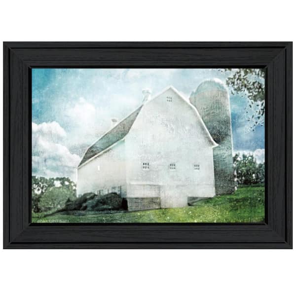 HomeRoots Charlie White Barn 1-Piece Framed Wall Art 15 in. x 19 in.