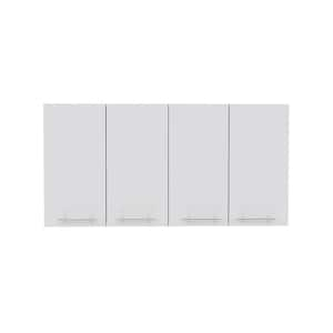 47.2 in. W x 13.1 in. D x 23.6 in. H 4-Doors Bathroom Storage Wall Cabinets, 2-Cabinets, 2-Shelves in White